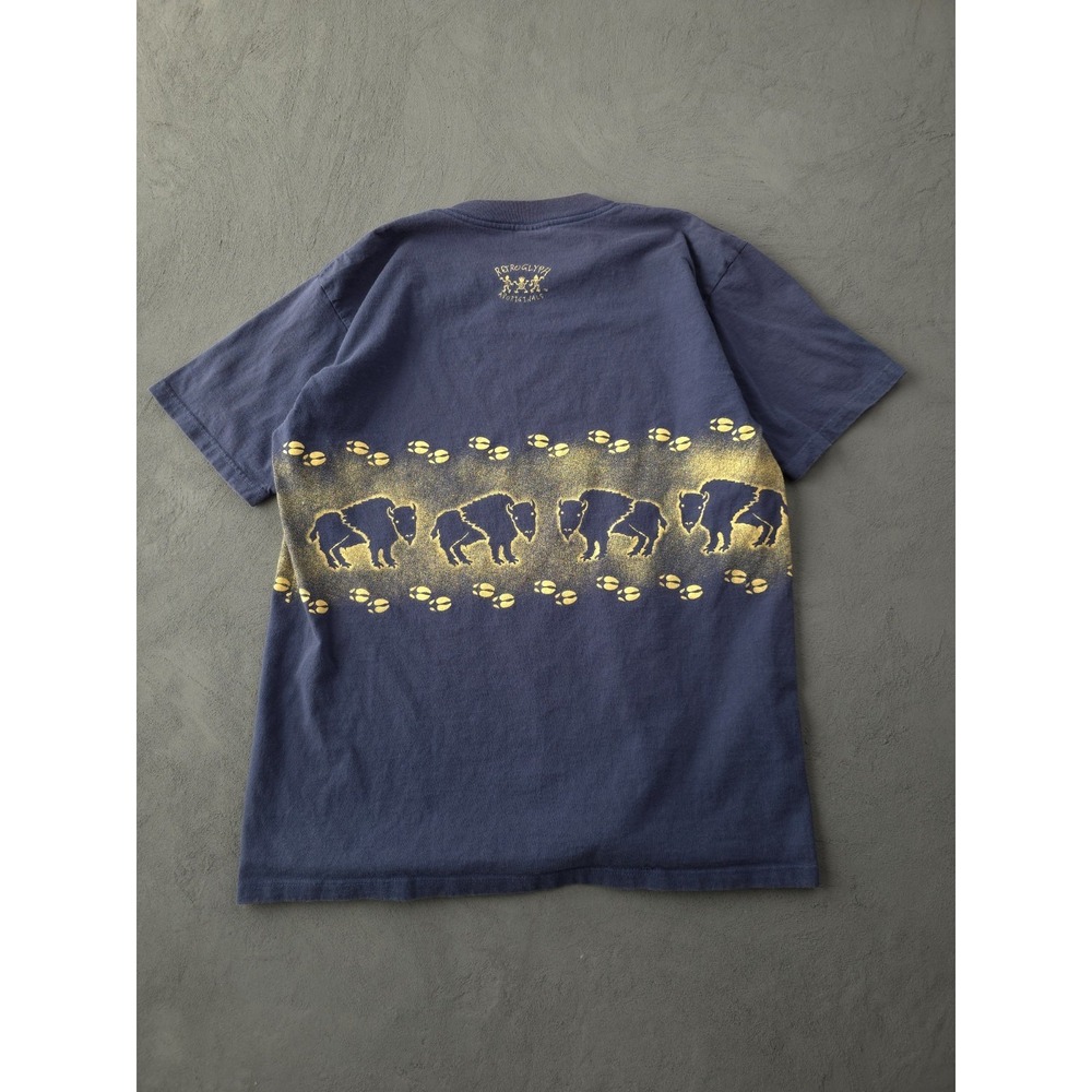 Vintage 1990s Buffalo New York Roaming Around Blue Cotton‎ T-shirt Gildan L - Picture 3 of 10